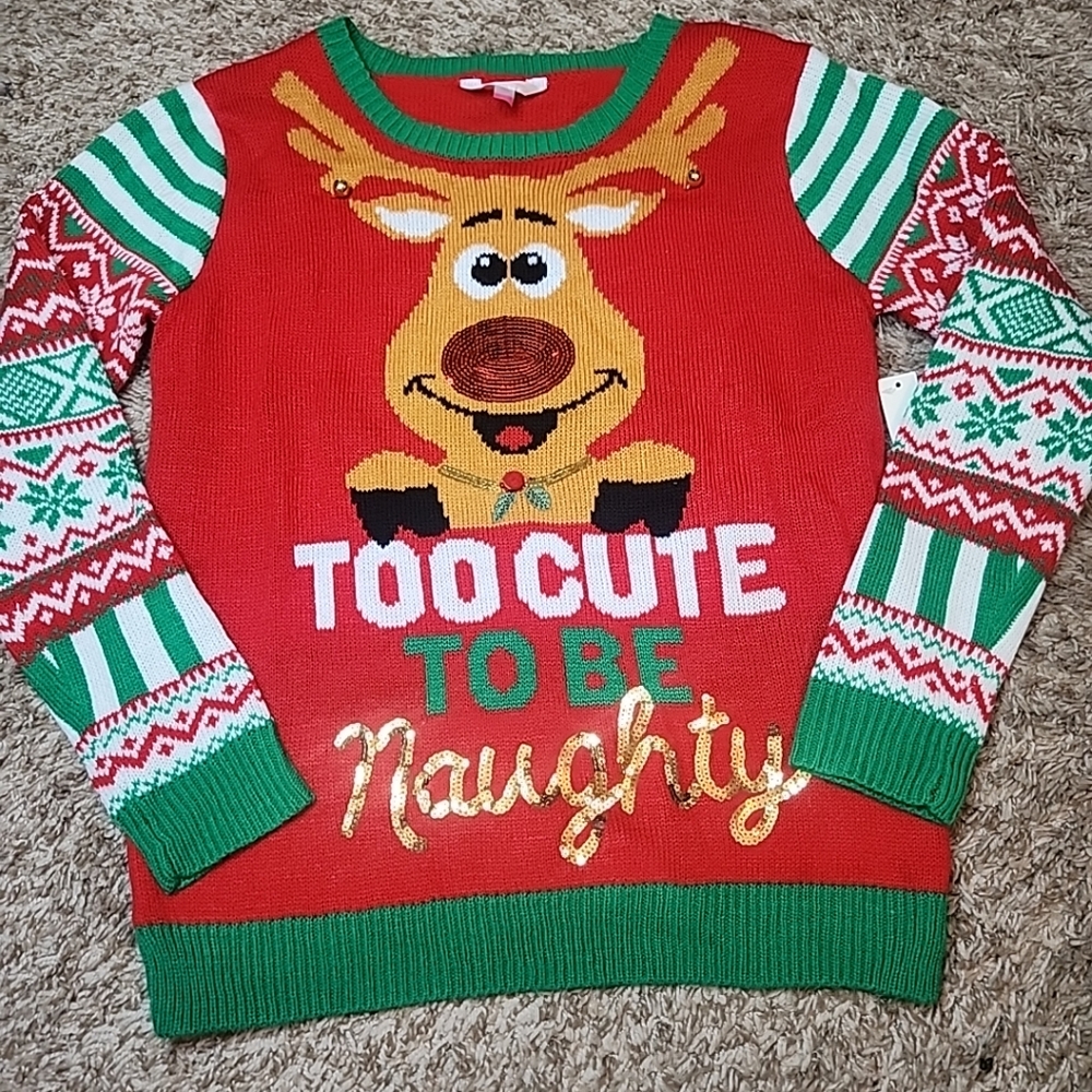 No Boundaries Juniors Christmas Sweater L (11-13) - Picture 4 of 8